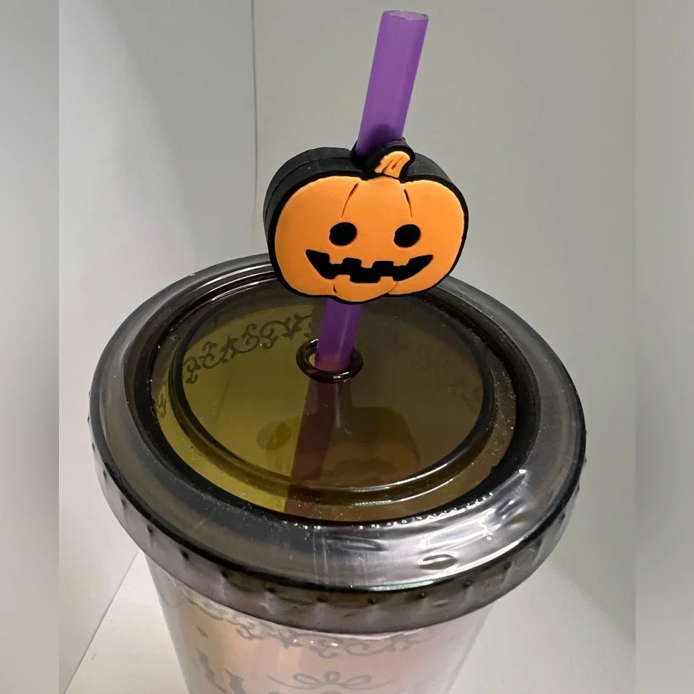 Hello Kitty Halloween Pumpkin Plastic Tumbler with Straw Topper 24oz
